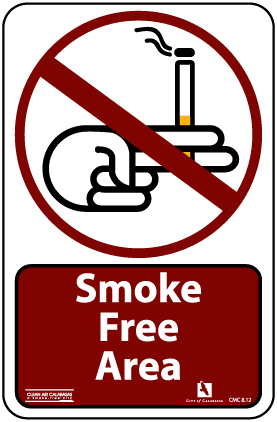 smoke free area sign